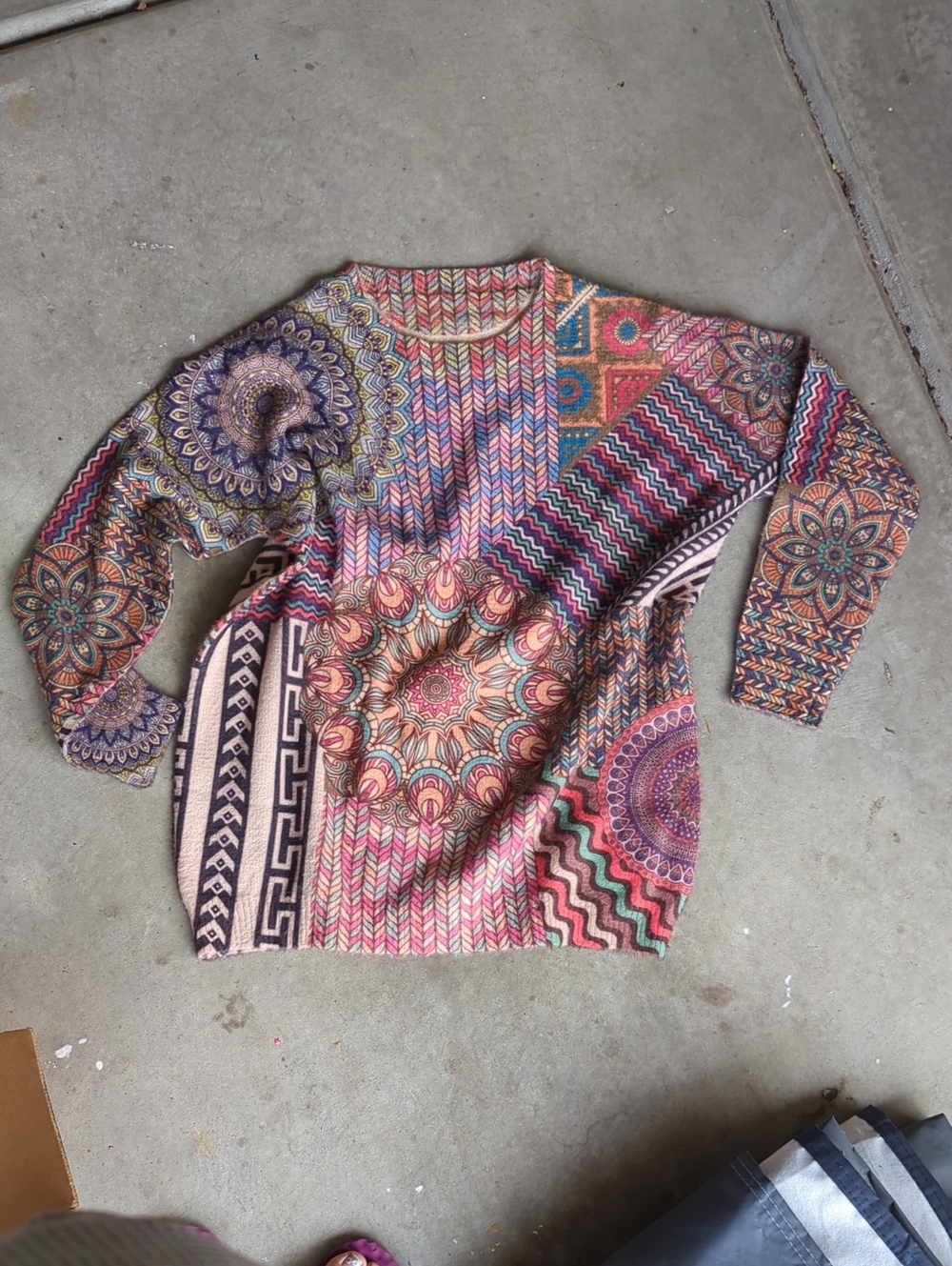 Multicolor Mandala Pattern Women’s Sweater